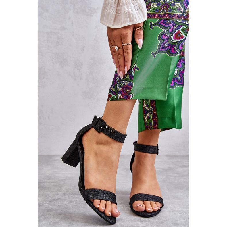 Sandale sa sjajnom petom crne Maxim crna 2