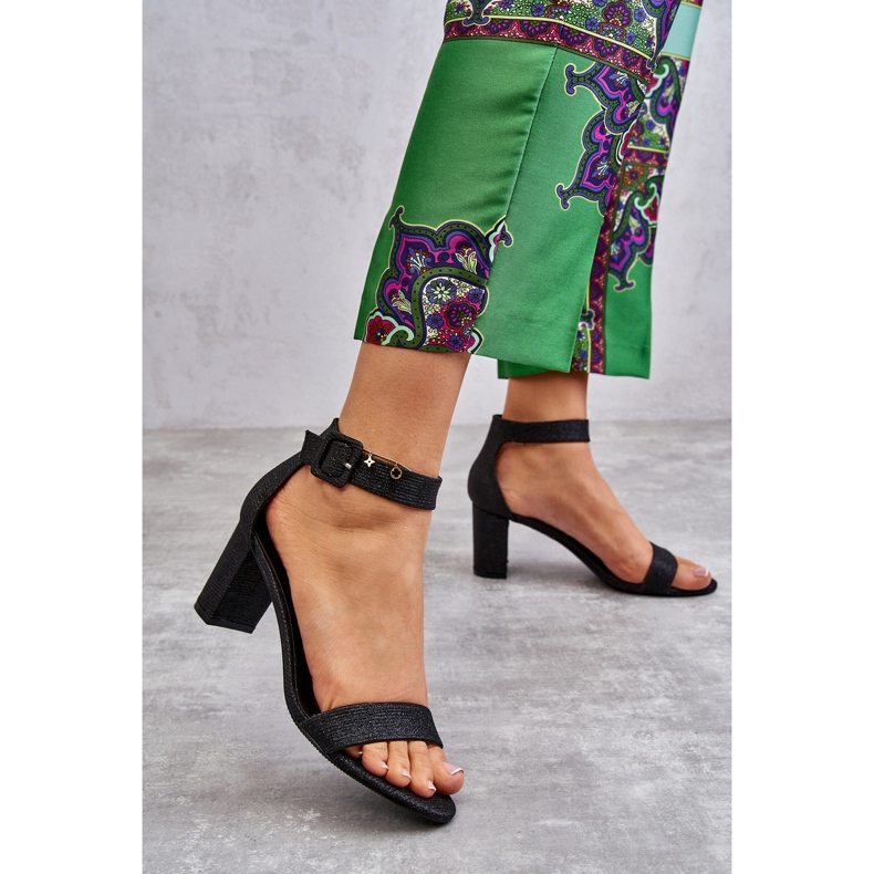 Sandale sa sjajnom petom crne Maxim crna 1