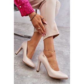 Ženske cipele na petu Sergio Leone svijetlo bež biserne boje Campbell 2