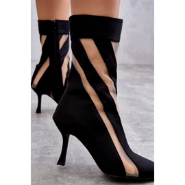 PS2 Modne ženske čizme na visoku petu crne Deyna crno 2