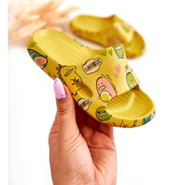 WJ1 Lagane dječje papuče Dinosauri Yellow Astro žuta boja 1