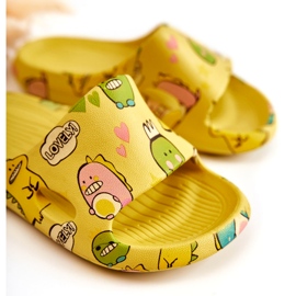 WJ1 Lagane dječje papuče Dinosauri Yellow Astro žuta boja 3
