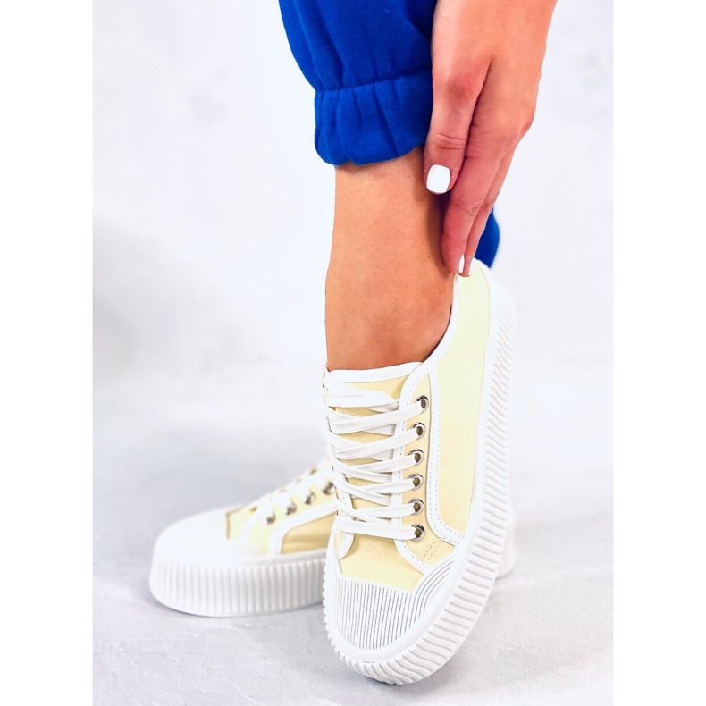 BM Dors Yellow ženske tenisice s platformom žuta boja 1