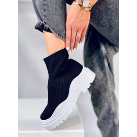 BM Čizme s fleksibilnim gornjim dijelom grebena CRNO/BIJELE crna 1