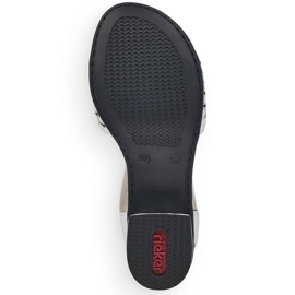 Kožne ženske sandale s gumenim bijelim Rieker 64677 bijela 1