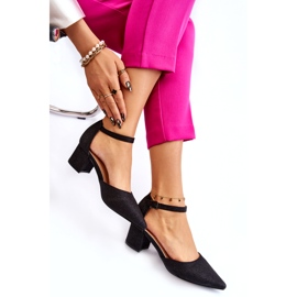 PG1 Moderne svjetlucave cipele na nisku petu crne Leilany crno 4