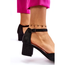 PG1 Moderne svjetlucave cipele na nisku petu crne Leilany crno 2