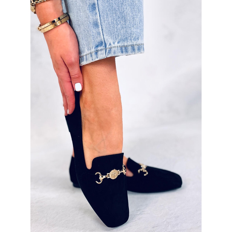 BM Ženske Rhona crne mokasine s kopčom crna 1