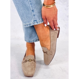 BM Rhona kaki ženske mokasine s kopčom bež 2