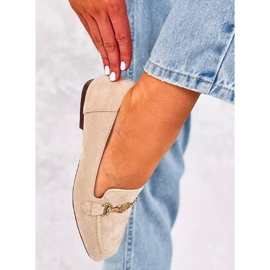 BM Rhona Beige ženske mokasine s kopčom bež 1