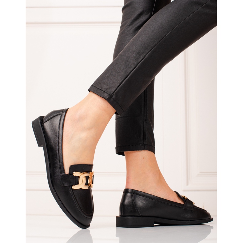 Ženske Shelovet crne kožne natikače crna 2