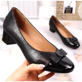 Ženske crne cipele na visoku petu Vinceza 10517 crno 1