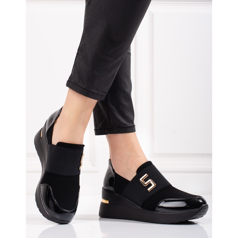 Ženske Shelovet crne wedge tenisice crno 1