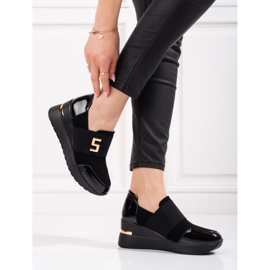 Ženske Shelovet crne wedge tenisice crno 2