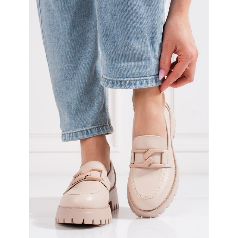 Goodin Ženske bež cipele s platformom Shelovet 1