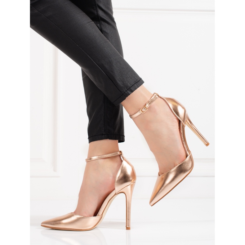 Ženske Shelovet zlatne štikle koje se kopčaju oko gležnja zlatni 1