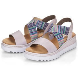 Rieker V44G8-30 ženske sandale s gumicama u boji raznobojna 2