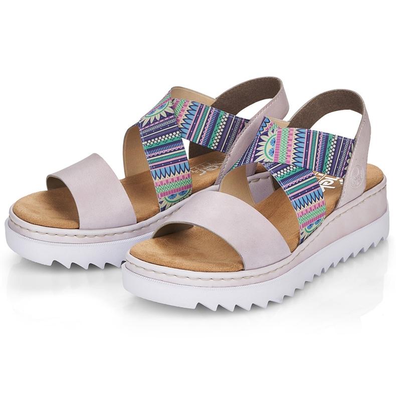 Rieker V44G8-30 ženske sandale s gumicama u boji višebojan 2