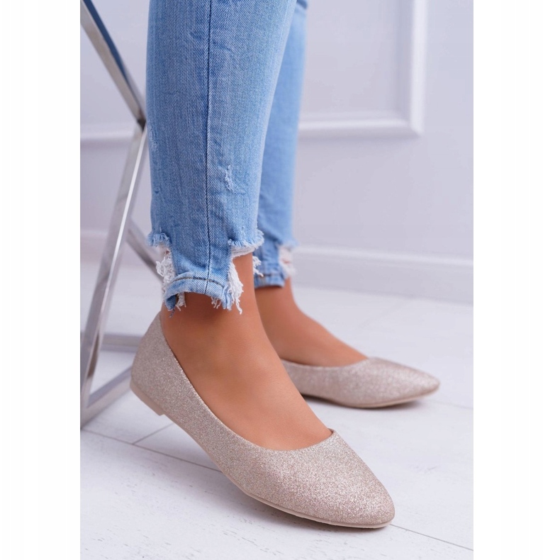 PS1 Ženske balerinke sa sjajem Golden Fifi zlatna 3