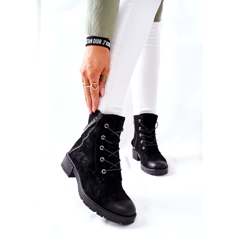 Vinceza Ženske radničke čizme izolirane crne crna 1