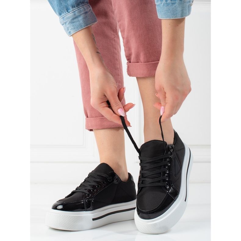 Ženske Shelovet crne sportske cipele s platformom crna 1