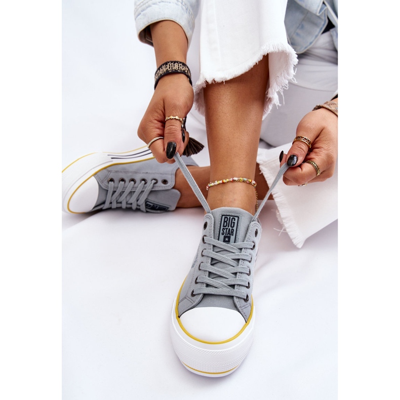 Ženske platnene tenisice s platformom Big Star LL274183 svijetloplave plava 1