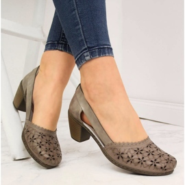 Ženske bež ažur kožne cipele Rieker 40986 1