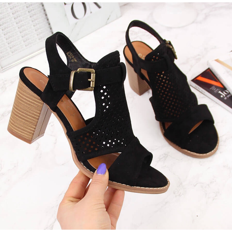 Ženske sandale izgrađene na crnom eVento stupu crna 2