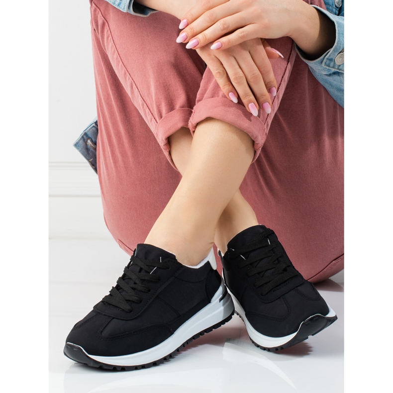 Shelovet crne ženske lagane sportske cipele crno 1