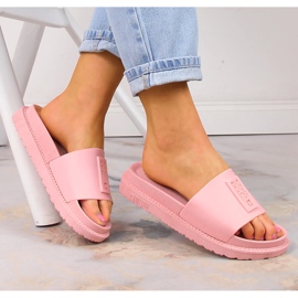 Ženske papuče na platformu puder roza Big Star LL274425 ružičasta 2