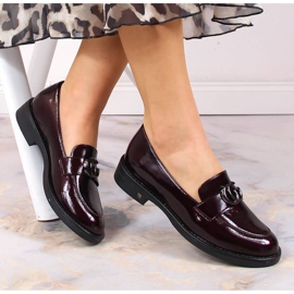 Ženske bordo lakirane mokasinke Potocki SZ12020 crvena 1