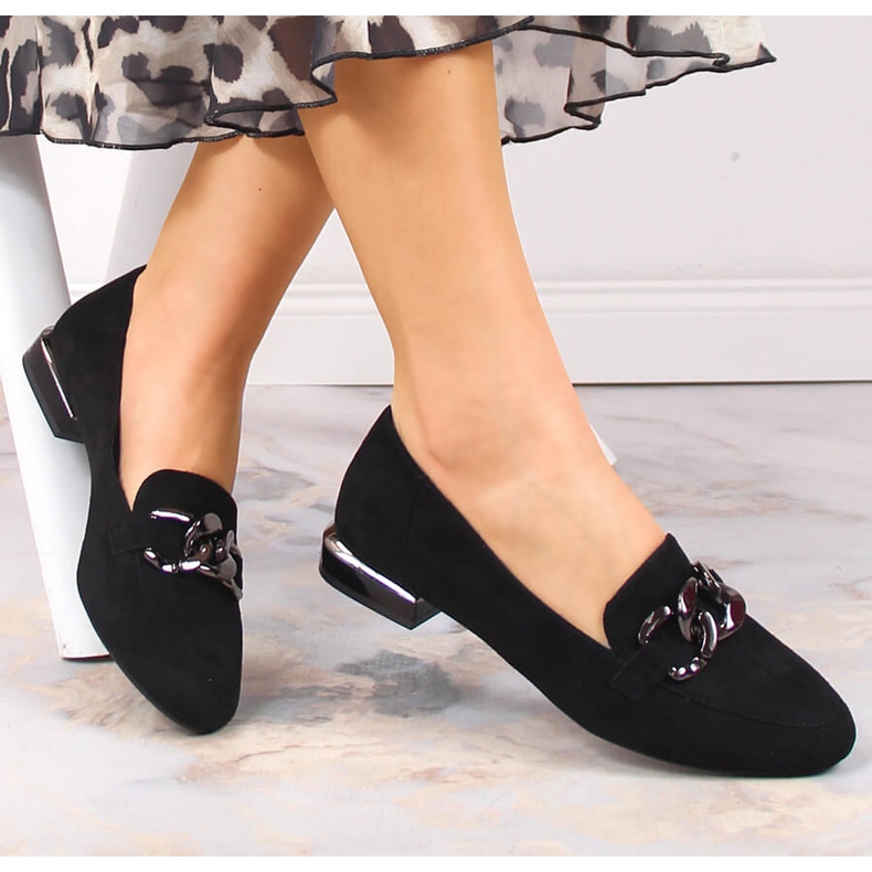 Ženske antilop cipele s lancem Sergio Leone MK739 crna 1