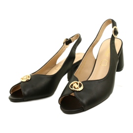 Evento Ženske sandale na pošti s ukrasom 23SD35-5480 Black crno 5