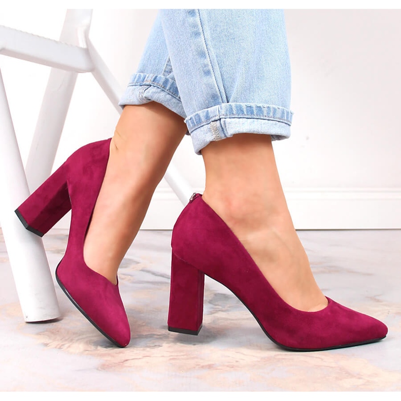 Sergio Leone PB216 ženske salonke na špic od brušene kože ružičasta 1