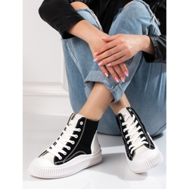 Shelovet ženske tenisice visoke bijele i crne bijela crno 1