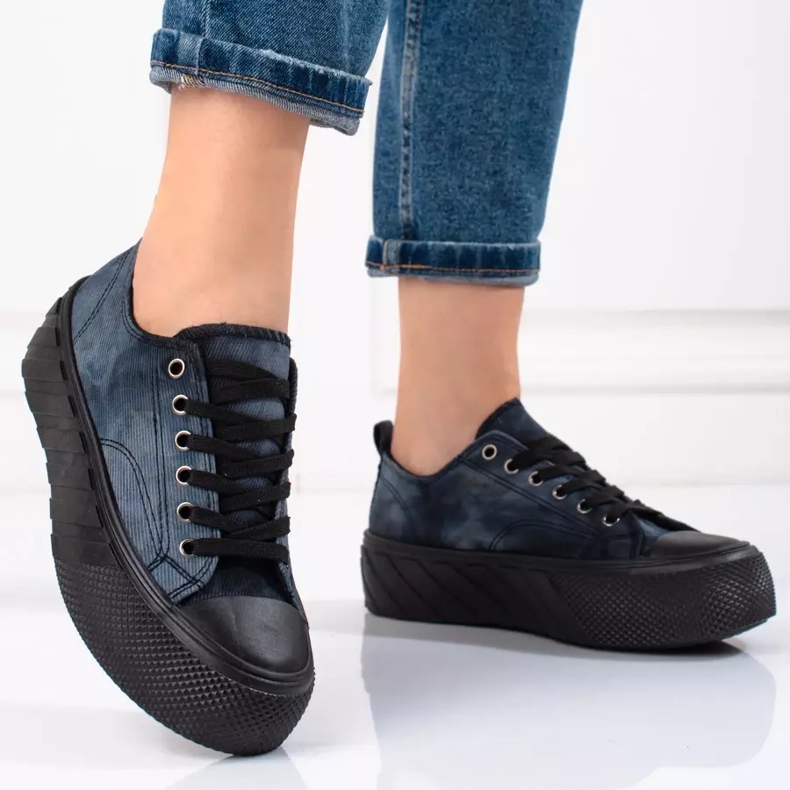 Ženske tenisice od samta Shelovet tamnoplave mornarsko plava 1