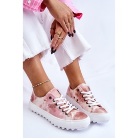 Moderne niske tenisice Big Star LL274044 Pink-Beige bijela 1