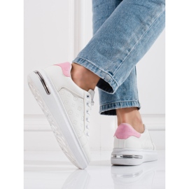 Shelovet ženske bijele sportske cipele s uzorkom bijela 2