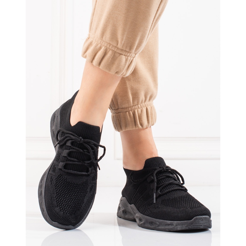 Shelovet crne sportske cipele od tekstila crno 2