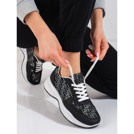 Shelovet ženske sportske cipele sa sjajnim crnim uzorkom crna 2