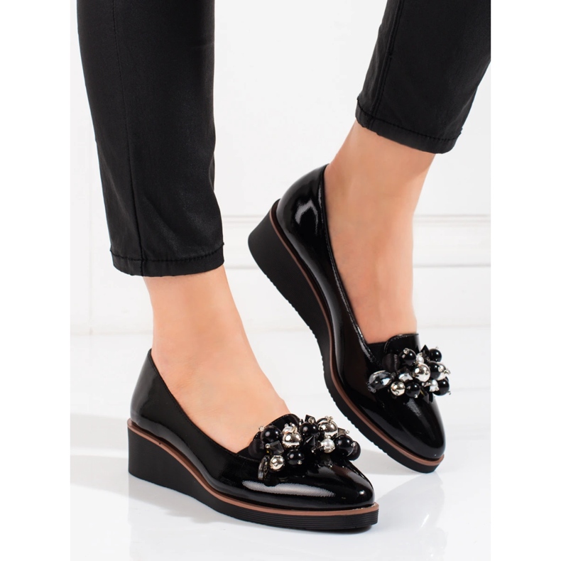 W. Potocki Ženske crne cipele na klin Potocki crna 1