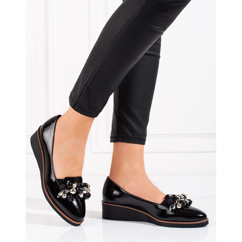 W. Potocki Ženske crne cipele na klin Potocki crno 2