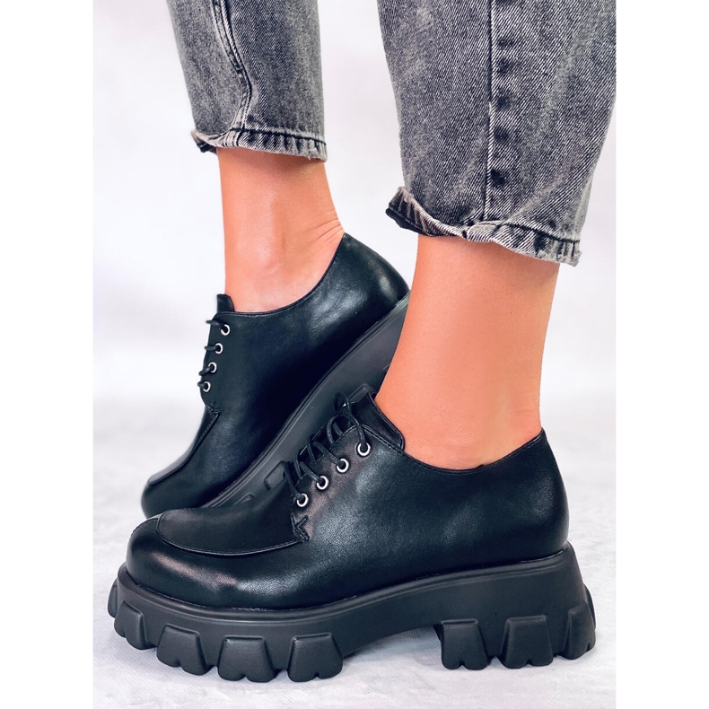 PA1 Mokasinke s platformom Piano Black crna 1