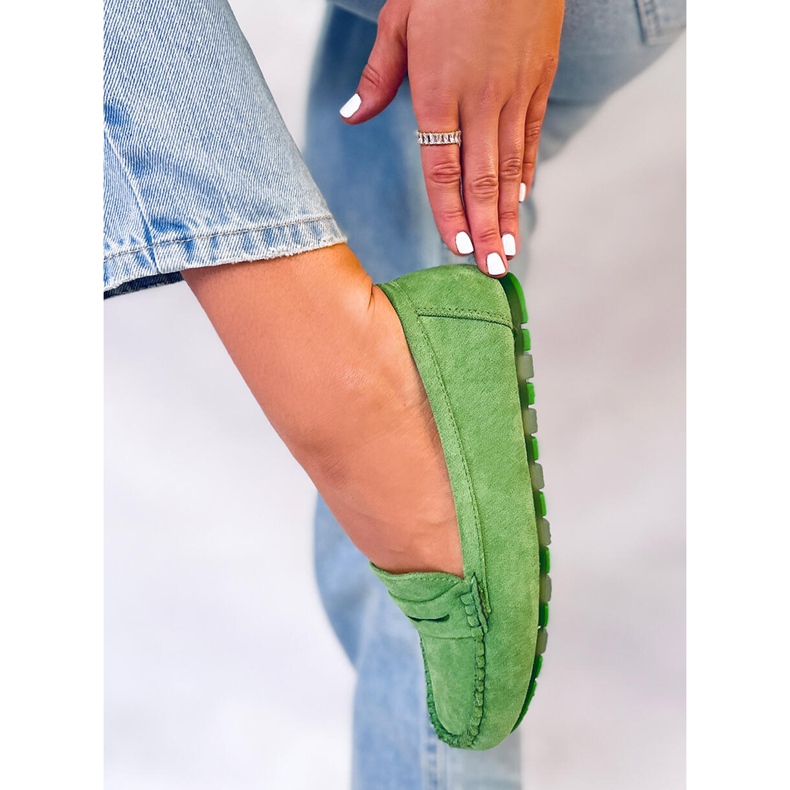 PA1 Anaya Green ženske natikače od brušene kože zelena 2