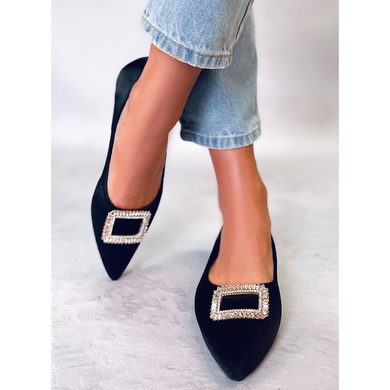 PA1 Elegantne balerinke s Lorella Black kamenčićima crno 2