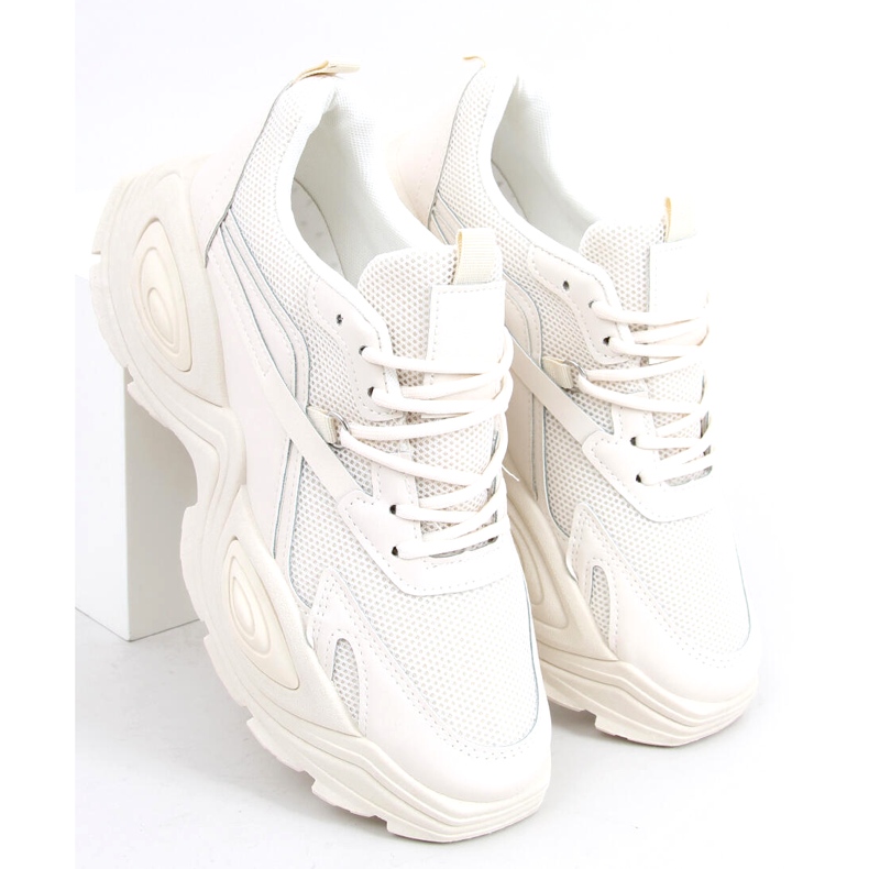 Bež ženske sportske cipele s visokim potplatom 2