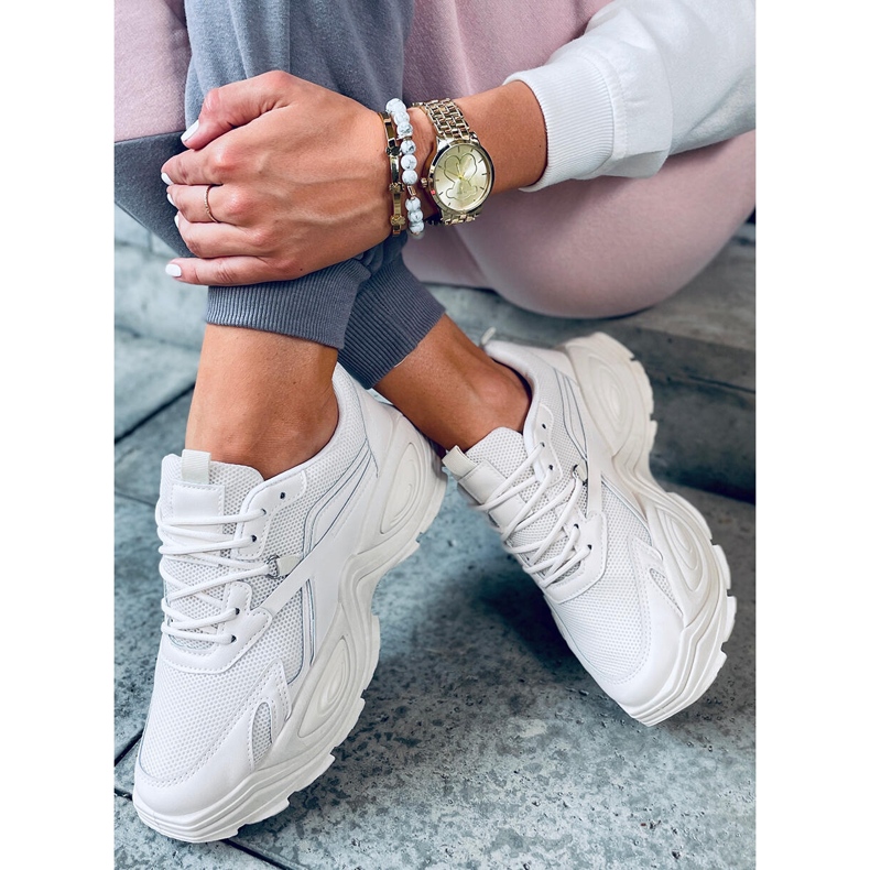 Bež ženske sportske cipele s visokim potplatom 3