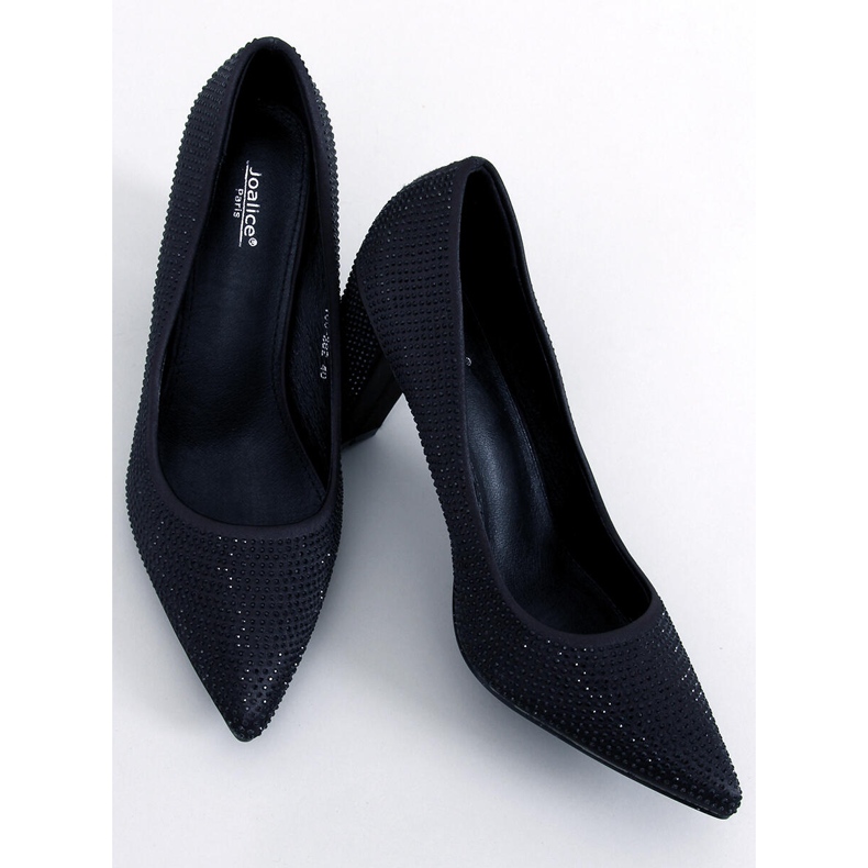 BM Marisa crne cipele s visokom petom s perlama crno 1