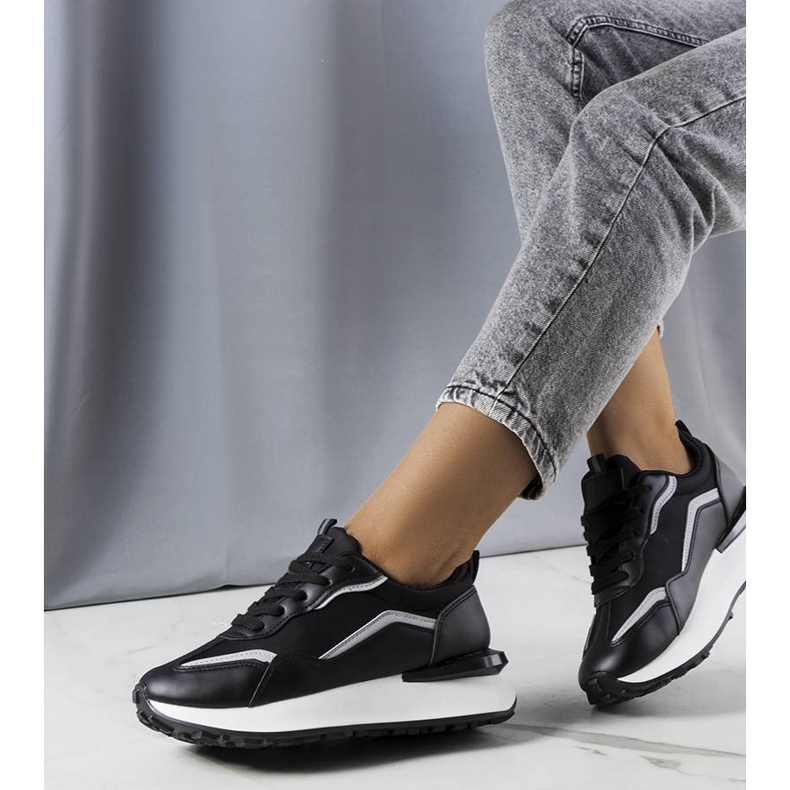 Crne tenisice na Ada platformu crna 1