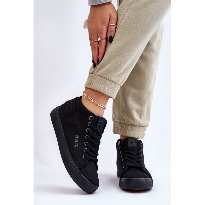 Ženske klasične visoke tenisice Big Star LL274001 crne crna 2